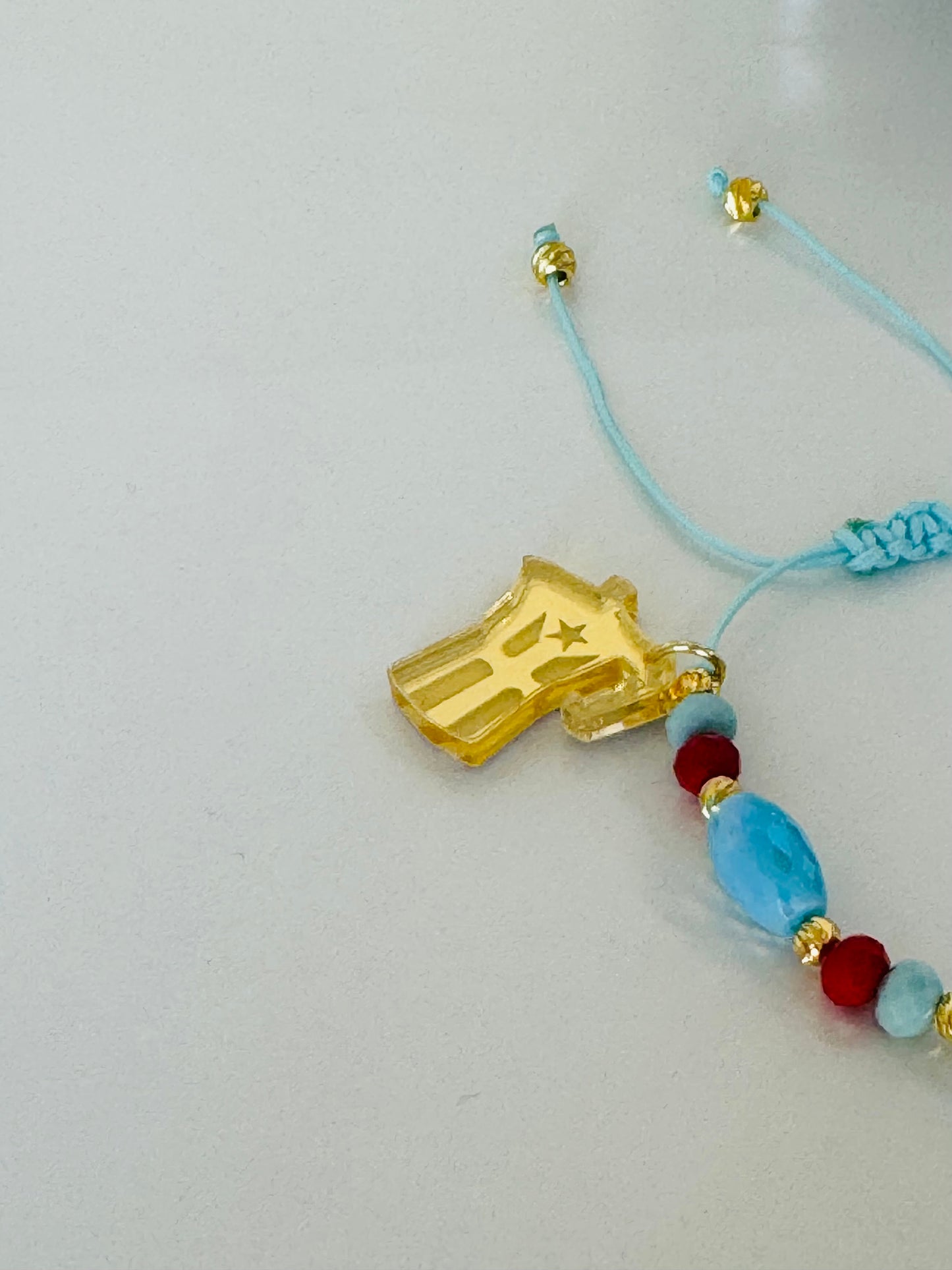 Pulsera ajustable con charm greca para café