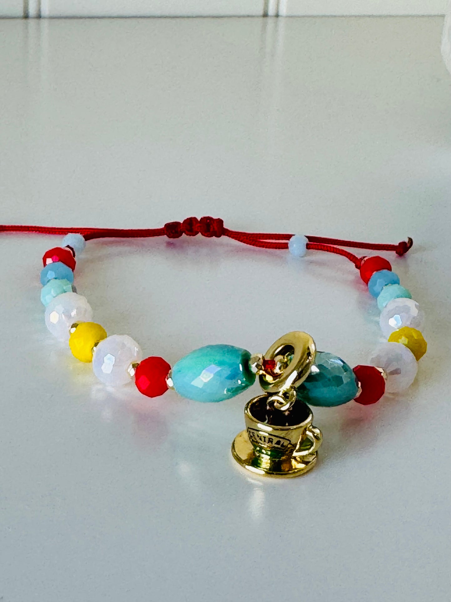 Pulsera ajustable charm taza para café
