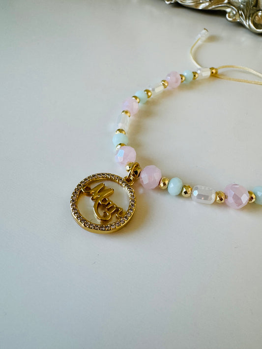 Pulsera ajustable con charm (Mom)